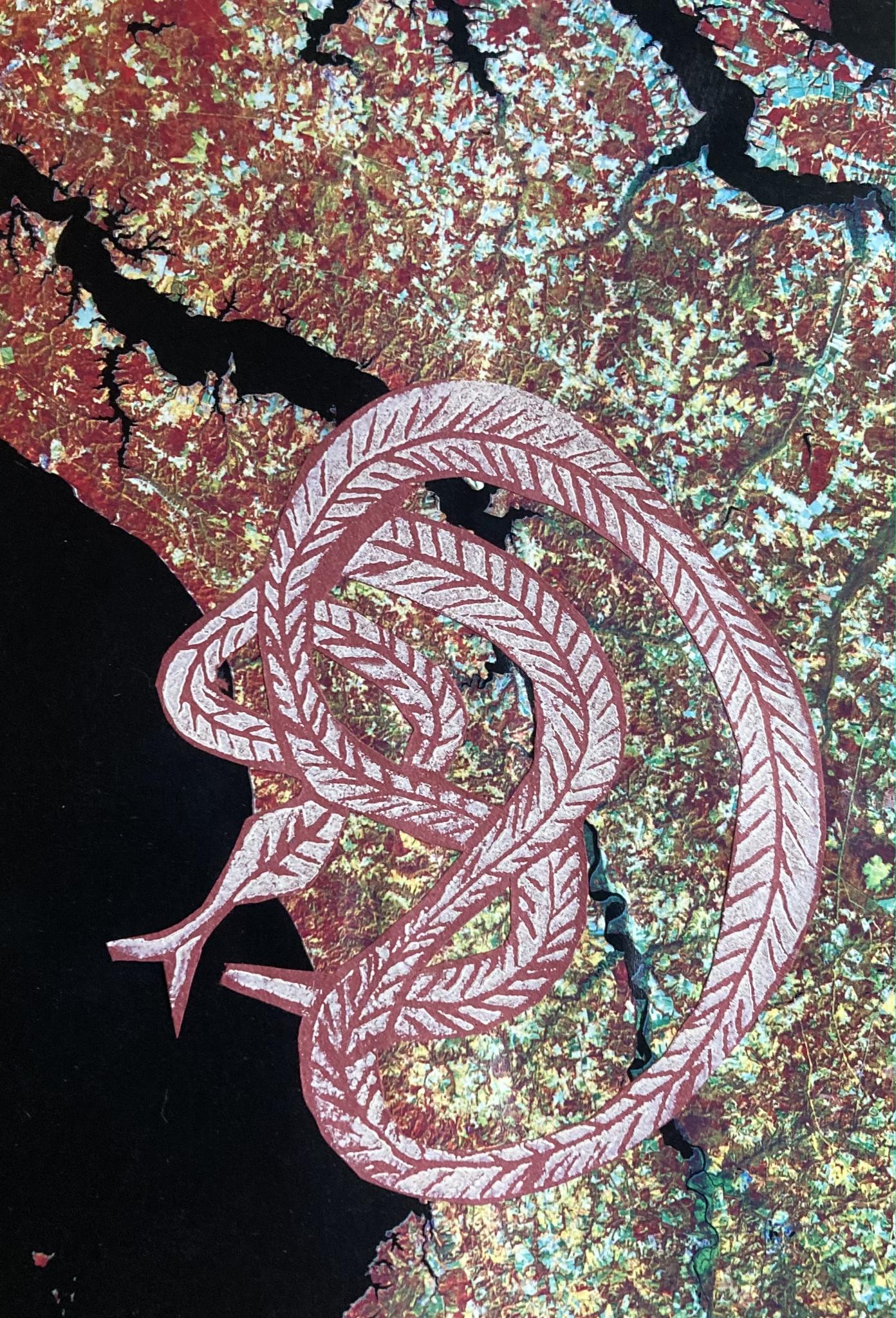 "Twisting Red Snake" Print