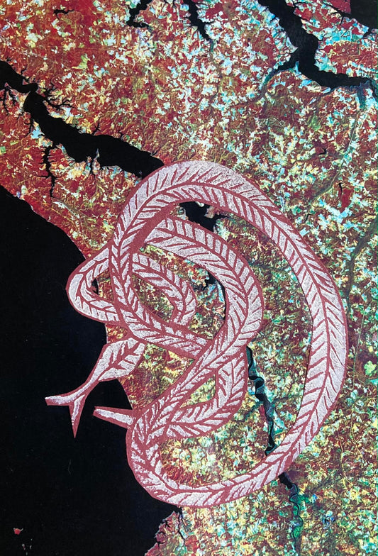 "Twisting Red Snake" Print